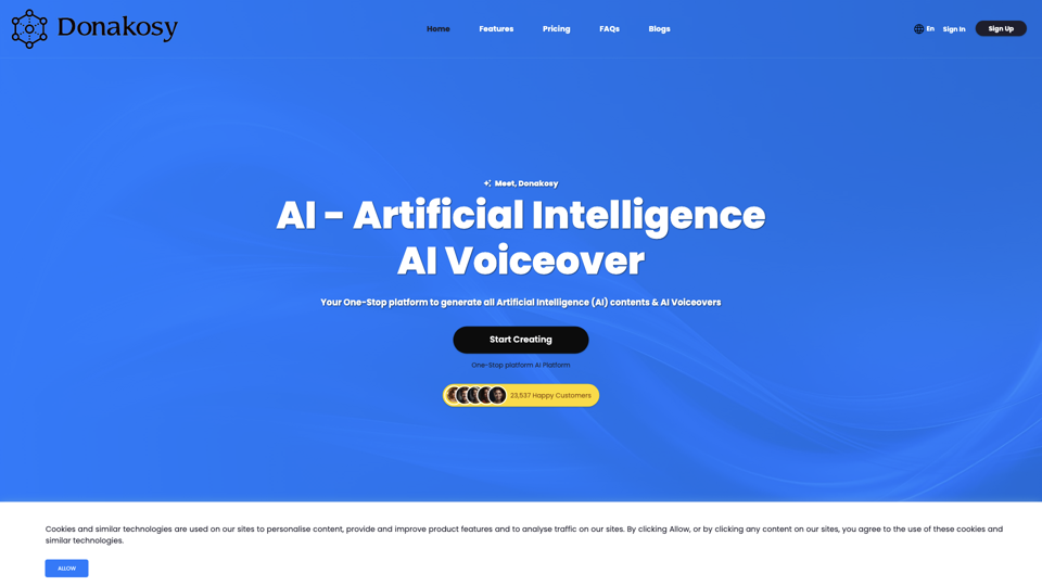 Donakosy is the sophisticated AI platform for professionals. site's screenshot