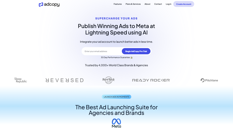 Meta Ads AI: Split Tests, Copy & Optimization Made Simple site's screenshot