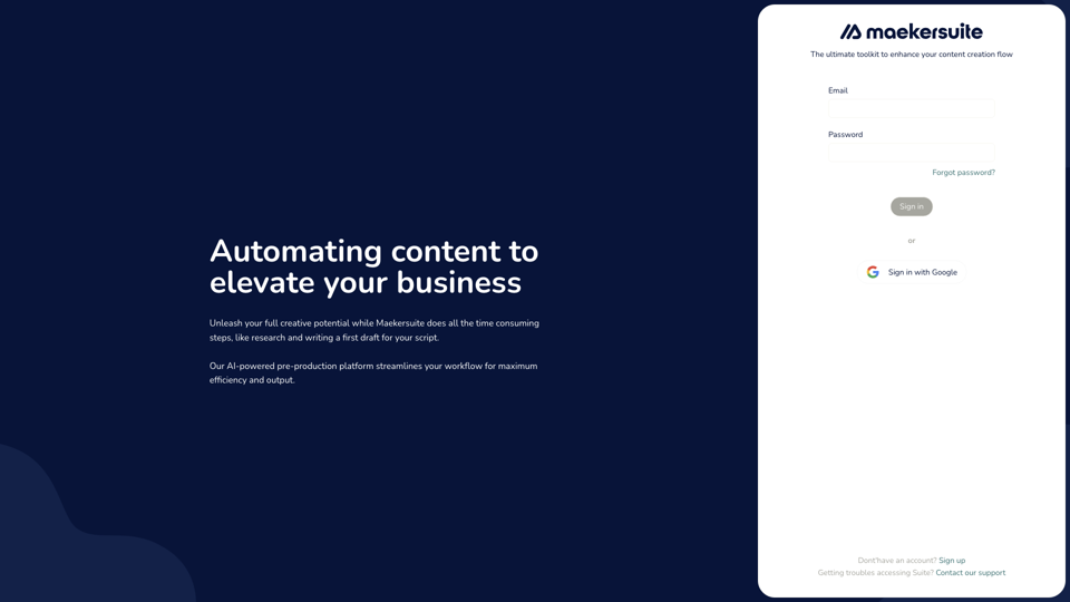 Maekersuite site's screenshot