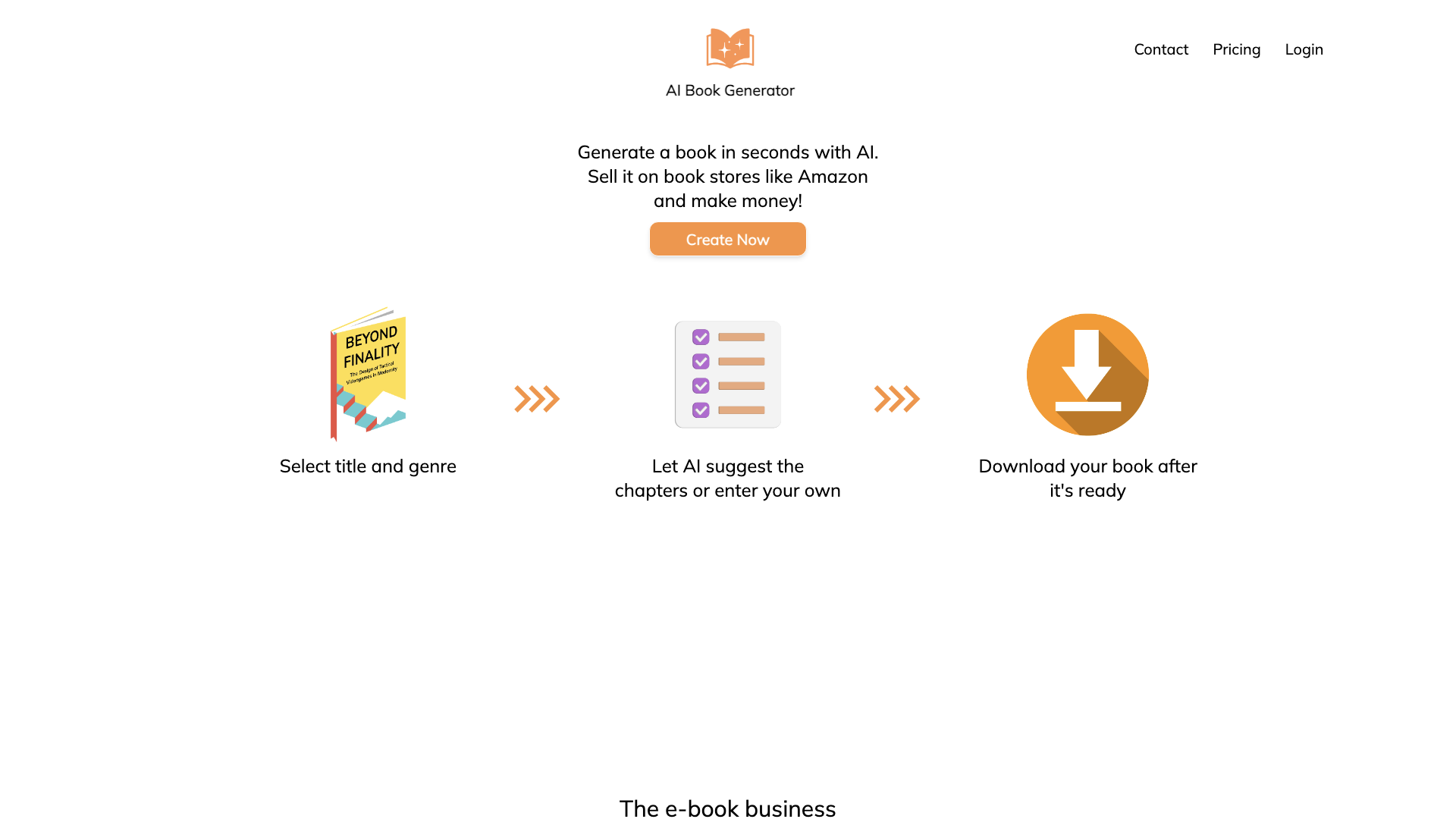 AI Book Generator - Generate eBooks in One Click and Sell Them on Bookstores. AI Book Generator - Generate eBooks in One Click and Sell Them on Bookstores.