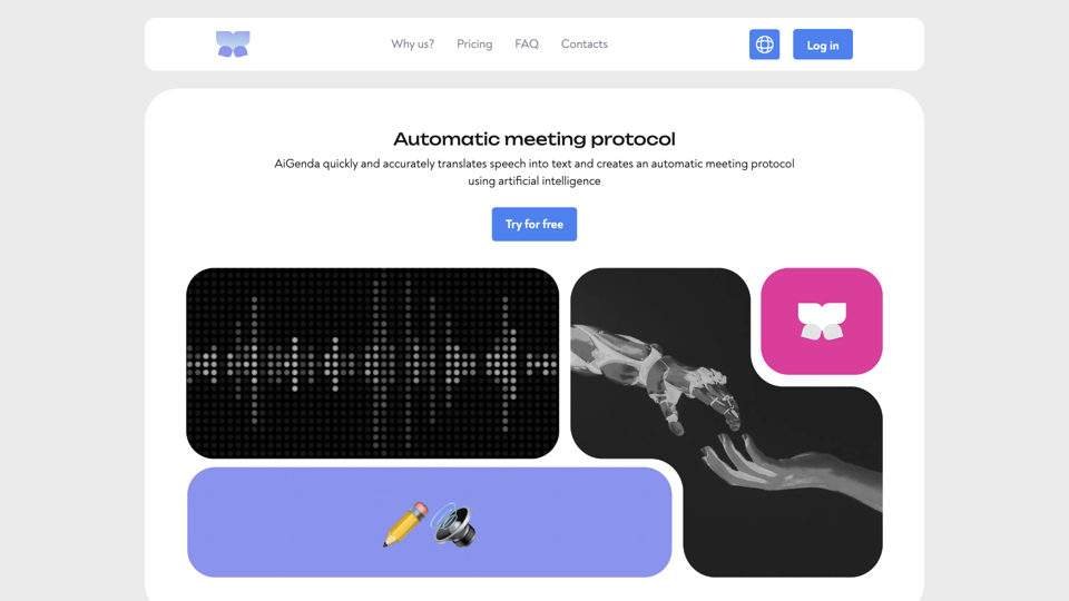 AiGenda site's screenshot