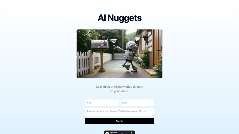 AI Nuggets site's screenshot