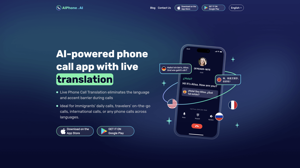AIPhone.AI: AI-powered Phone Call App with Live Translation and Transcription site's screenshot