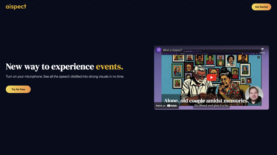 Aispect | New way to experience events site's screenshot