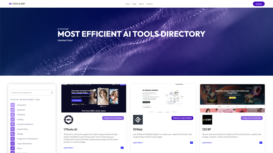 AI Tools Bay | Most Efficient AI Tools Directory site's screenshot