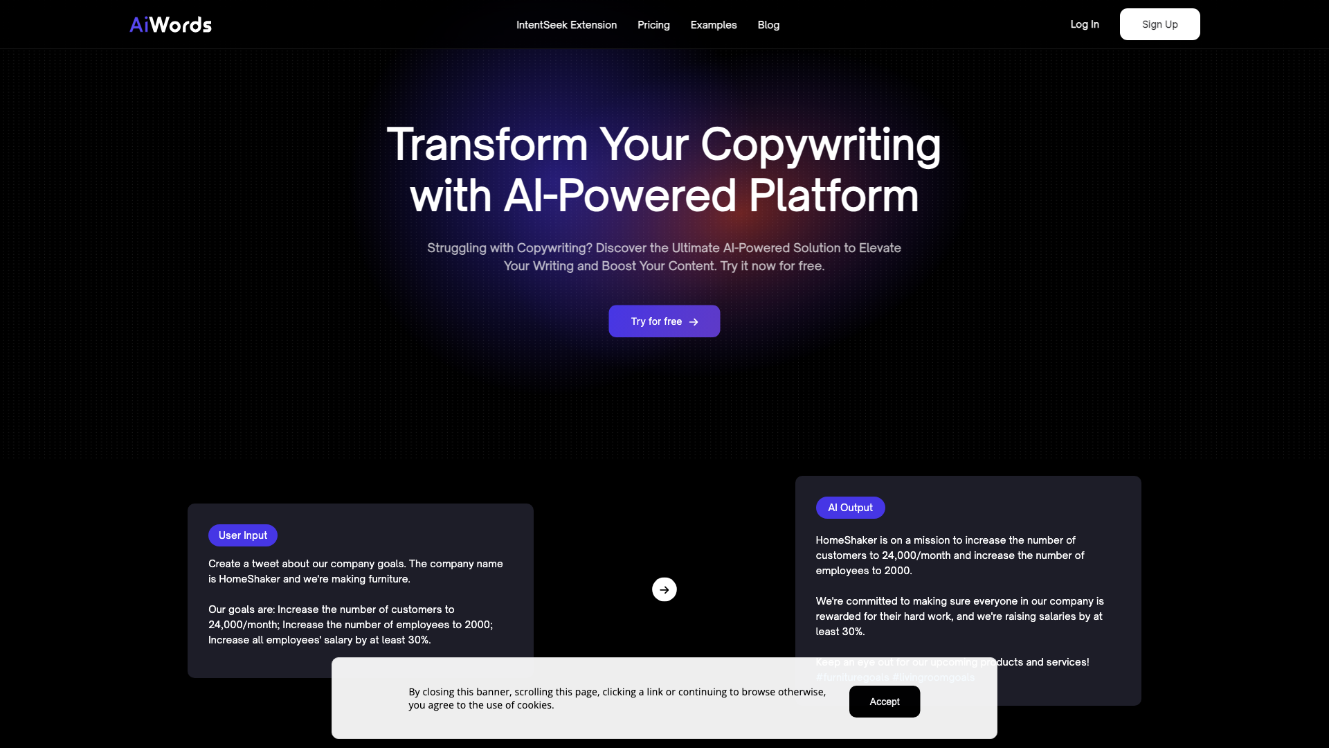 AiWords - Discover the Power of AI-Generated Copies