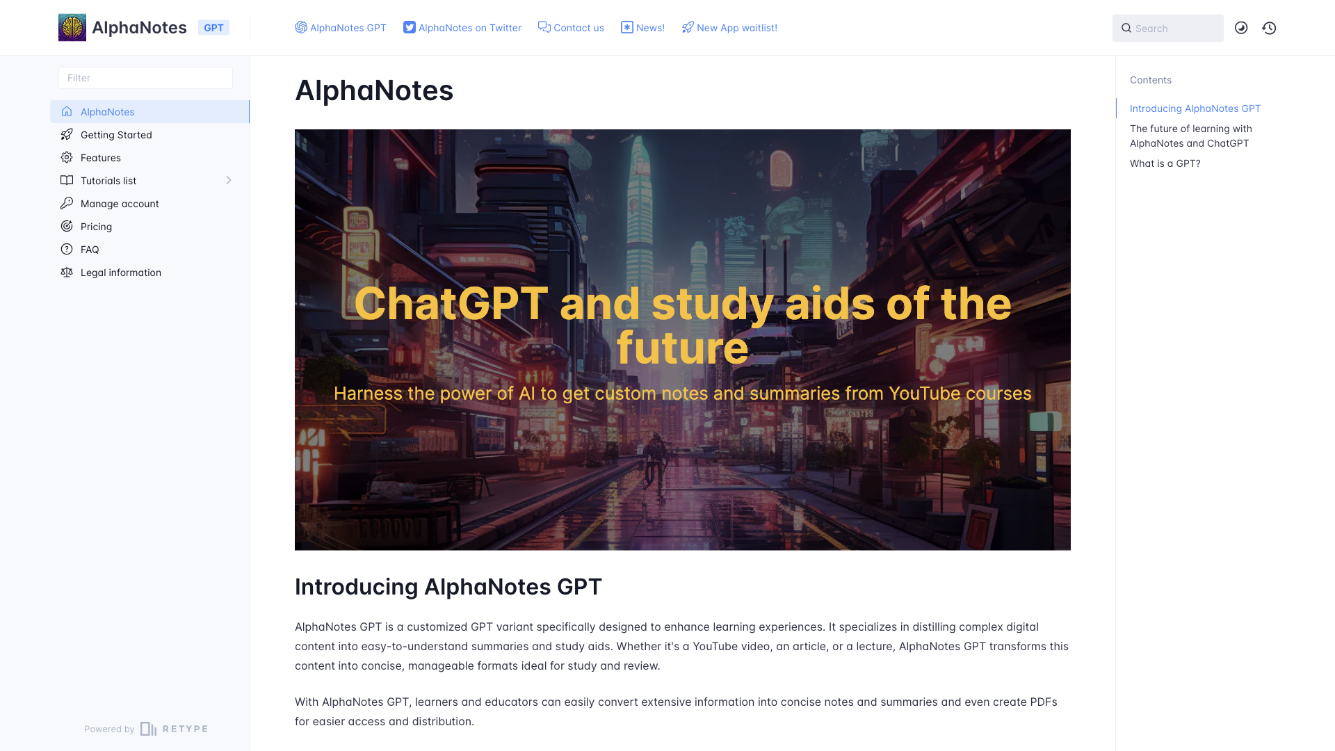 Introducing AlphaNotes on ChatGPT Introducing AlphaNotes on ChatGPT