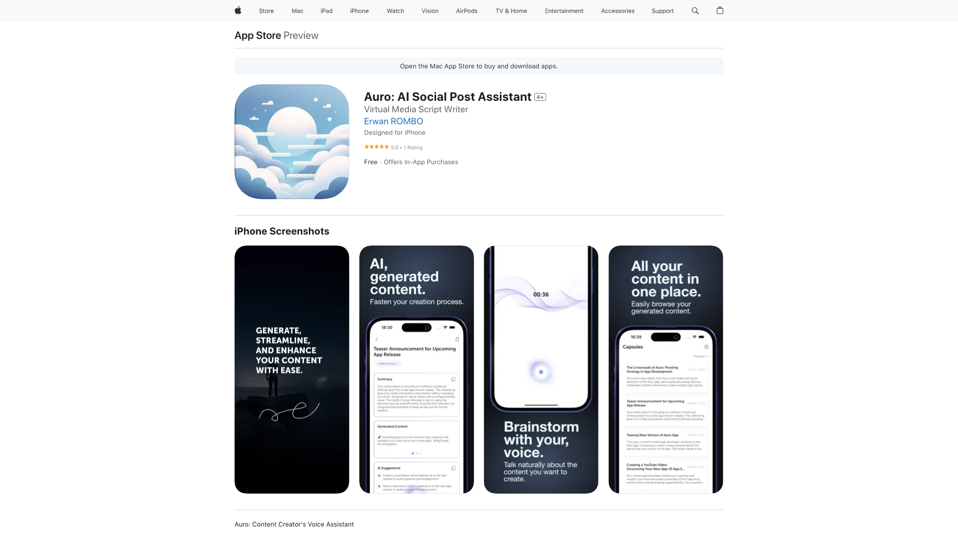Auro: AI Social Post Assistant on the App Store Auro: AI Social Post Assistant on the App Store