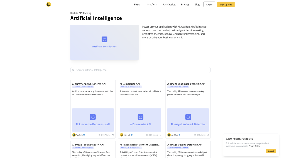 ApyHub AI enabled APIs - ApyHub site's screenshot