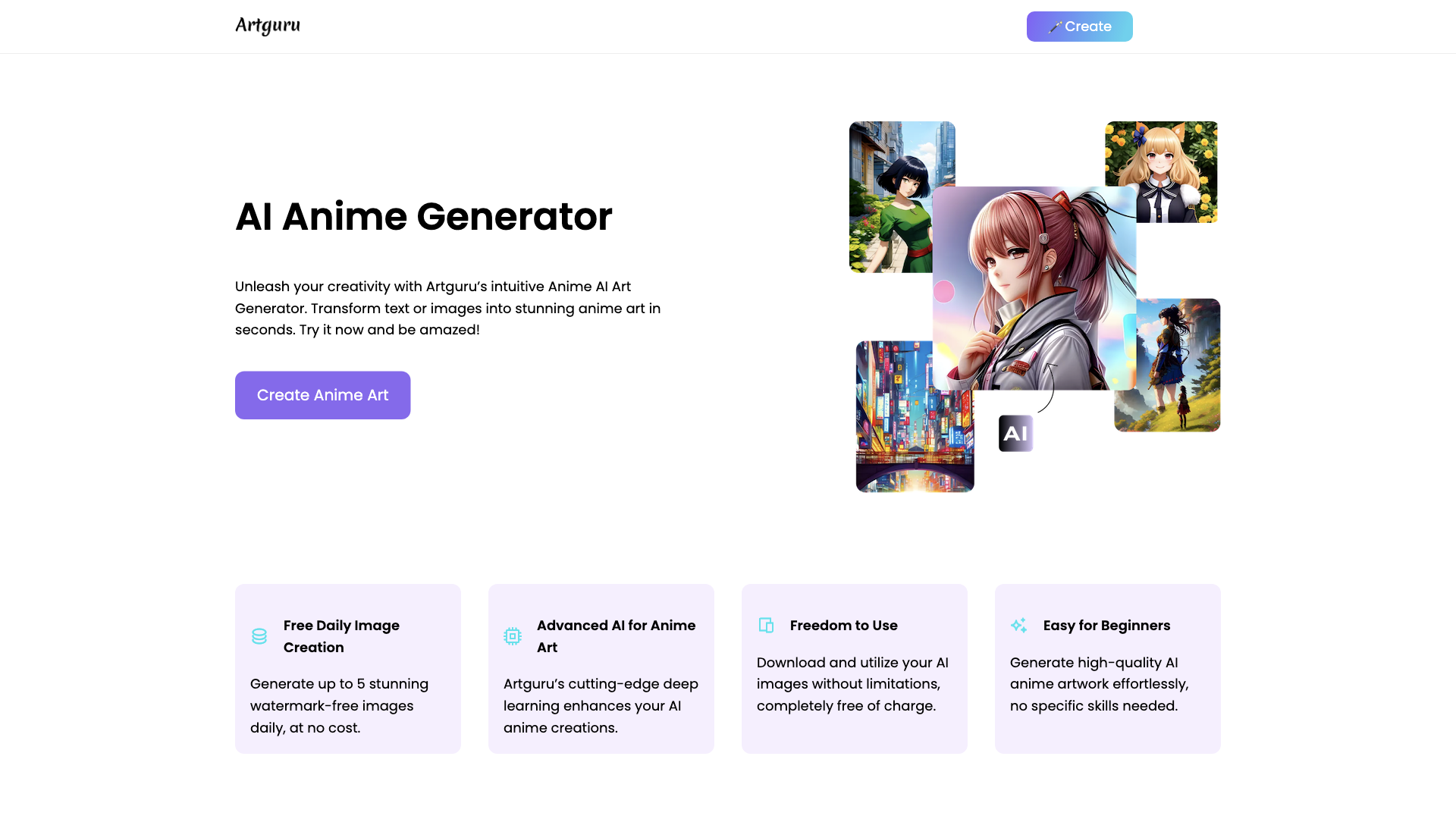 AI Anime Generator - Convert Text or Photo into Anime Art | Artguru