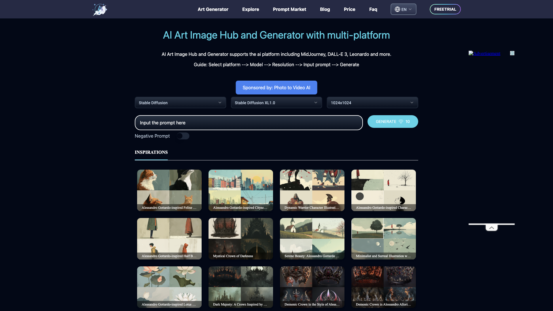 ArtiverseHub - AI Art Generator