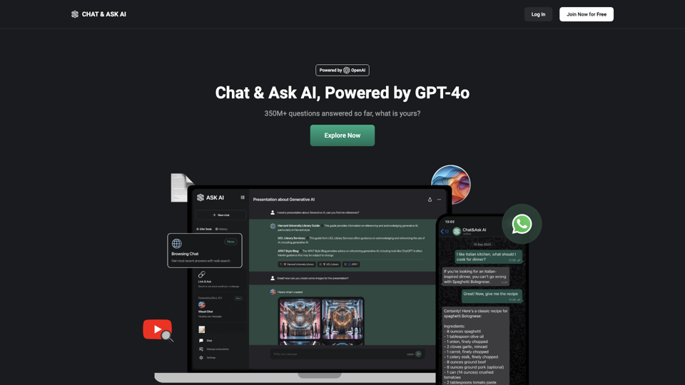 Chat & Ask AI - AI Powered Chatbot Assistant site's screenshot