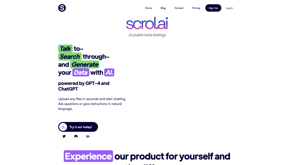 scrol.ai | Home site's screenshot