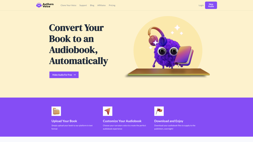 Audie is your human-level audiobook reader! site's screenshot