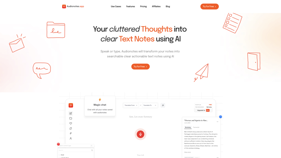 AudioNotes site's screenshot