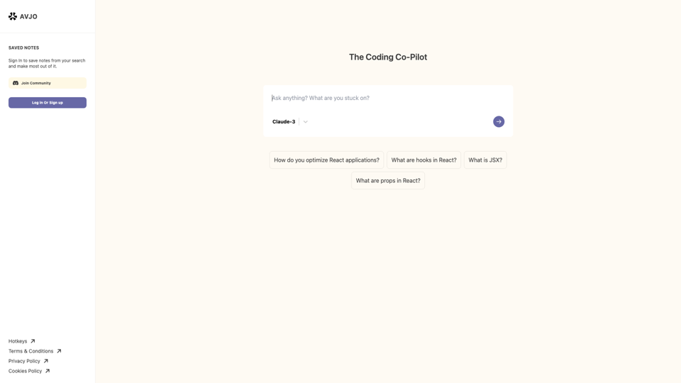 Avjo site's screenshot