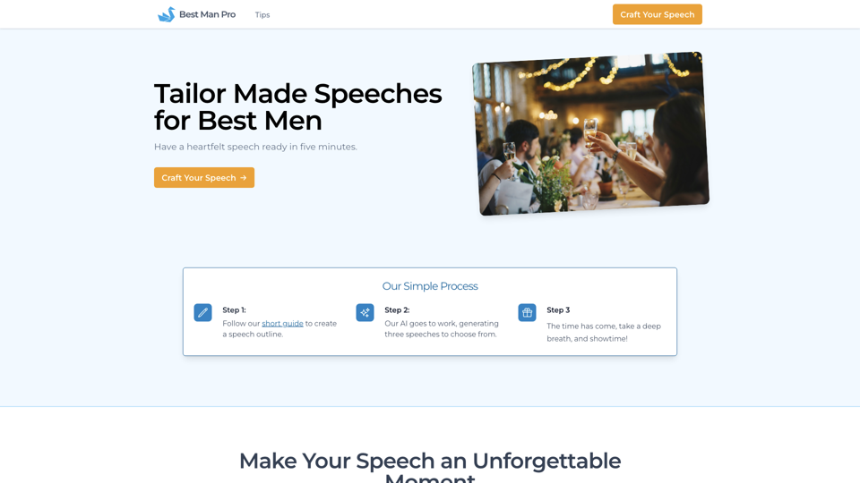 Memorable Best Man Speeches - Best Man Pro site's screenshot