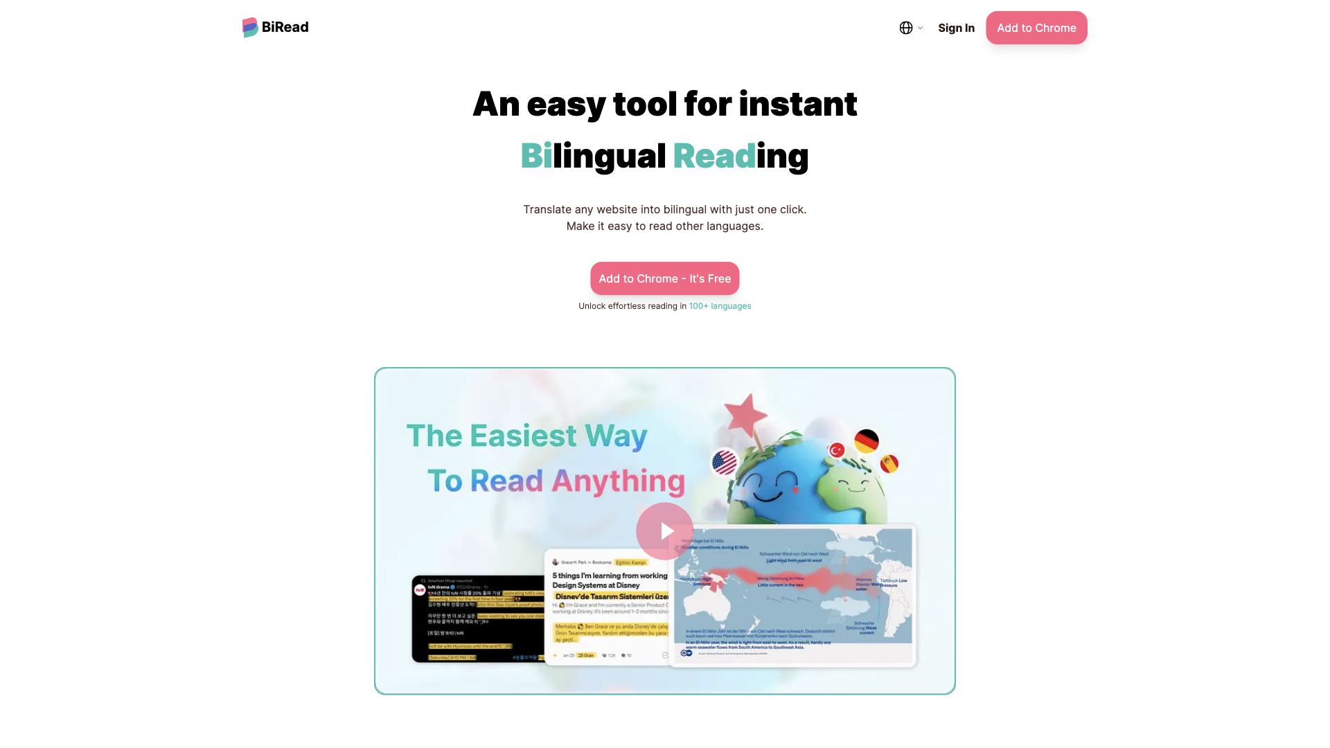 BiRead - An Easy Tool for Instant Bilingual Reading