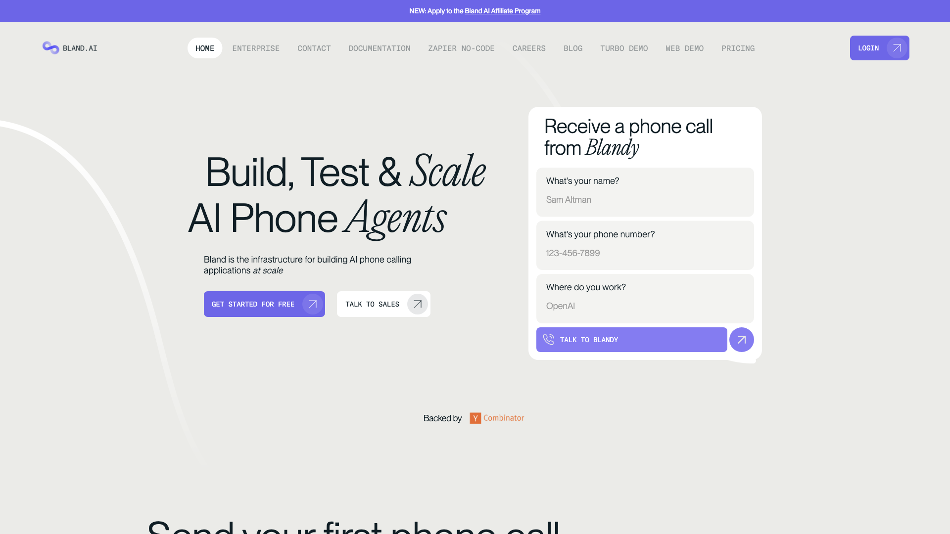 Bland AI Phone Calling Platform