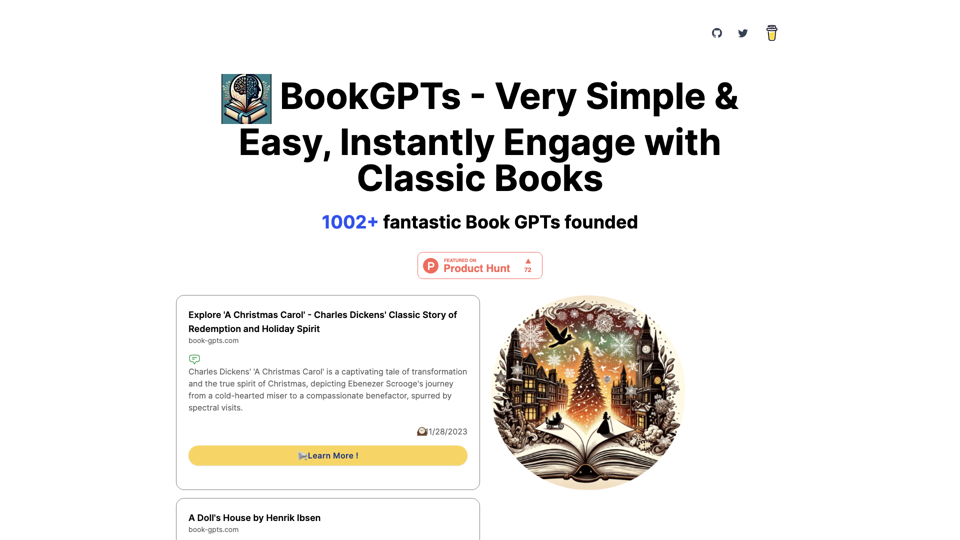 BookGPTs - Very Simple & Easy, Instantly Engage with Classic Books site's screenshot