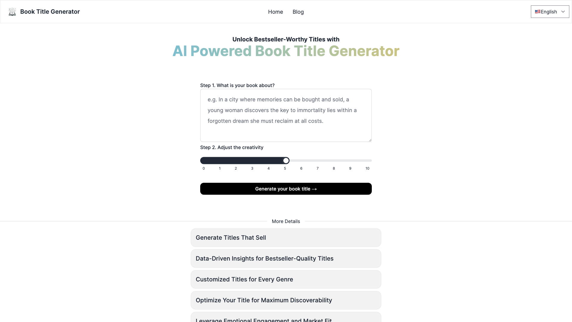 AI Book Title Generator - Craft Bestselling and Engaging Titles AI Book Title Generator - Craft Bestselling and Engaging Titles