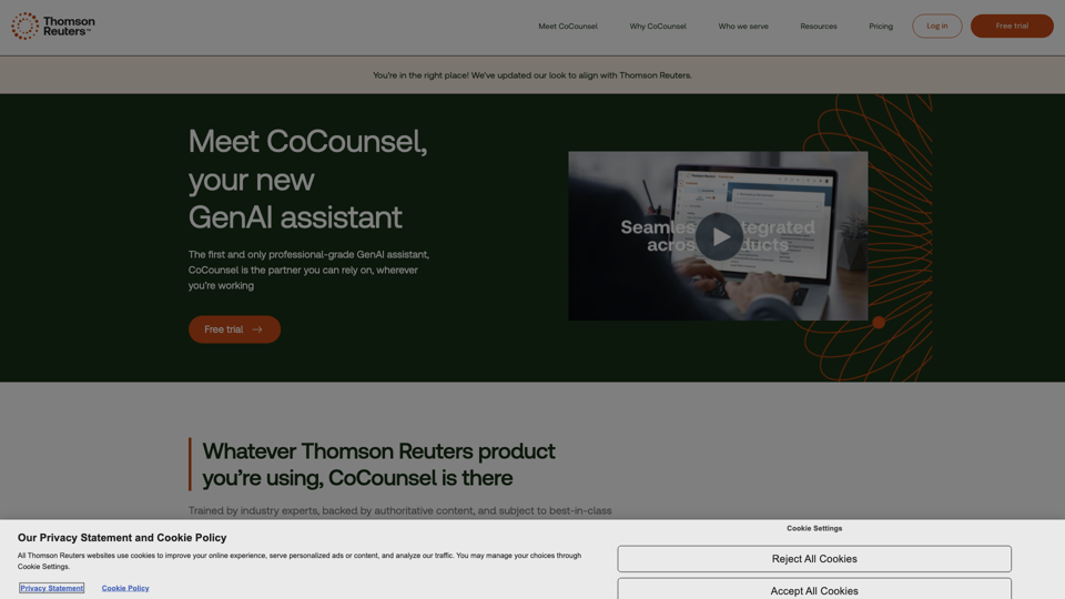 Casetext - CoCounsel site's screenshot