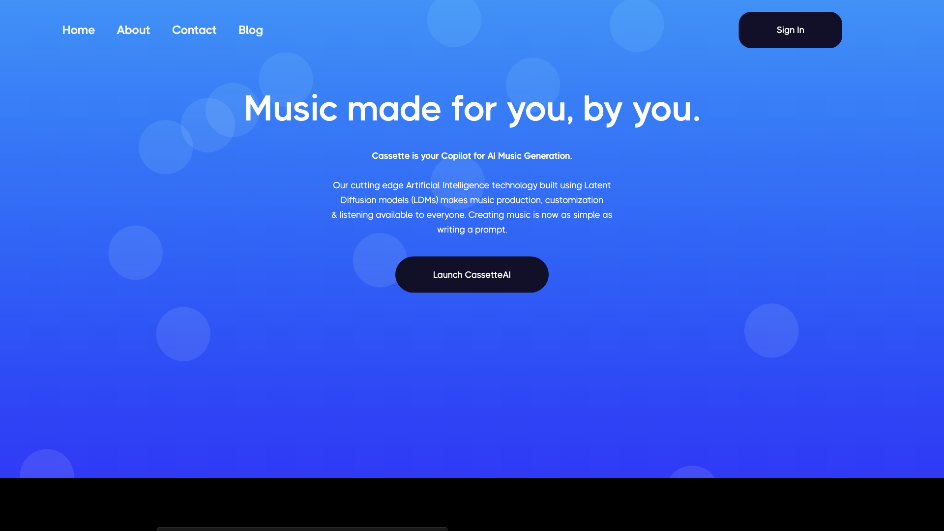 CassetteAI: Your Copilot for AI Music Generation CassetteAI: Your Copilot for AI Music Generation