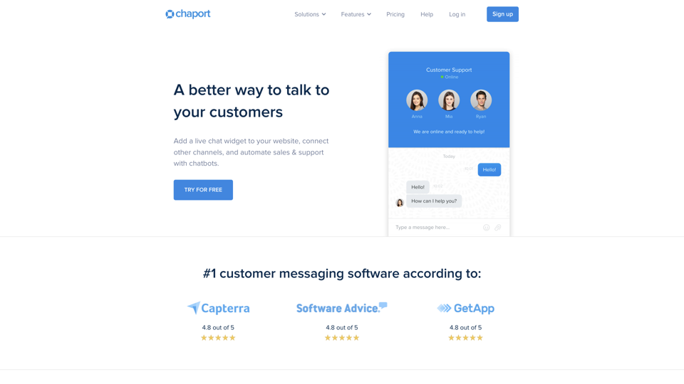 Chaport: #1 Customer Messaging Software site's screenshot