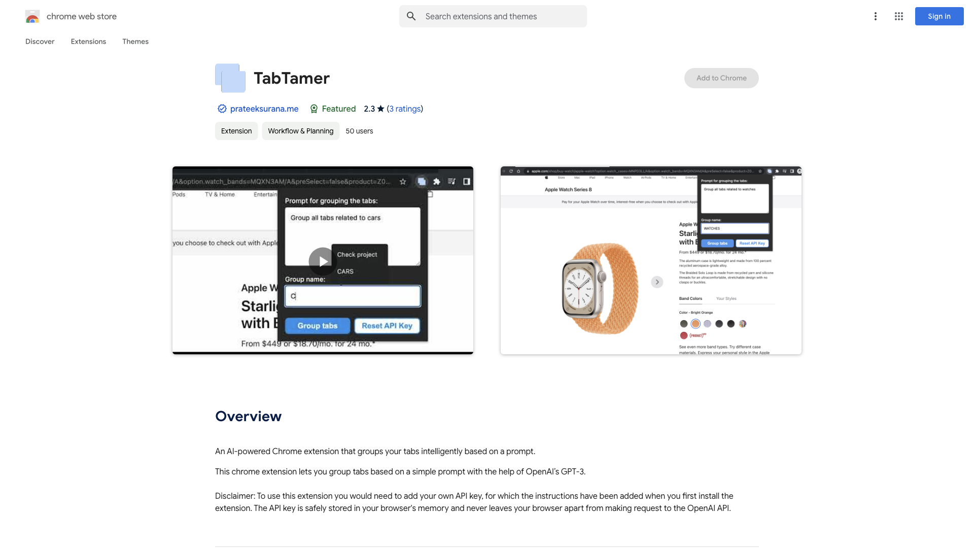 TabTamer - Chrome Web Store