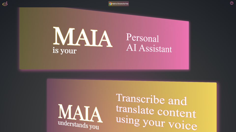 MAIA - Home site's screenshot