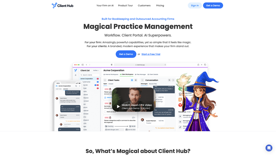 Client Hub site's screenshot