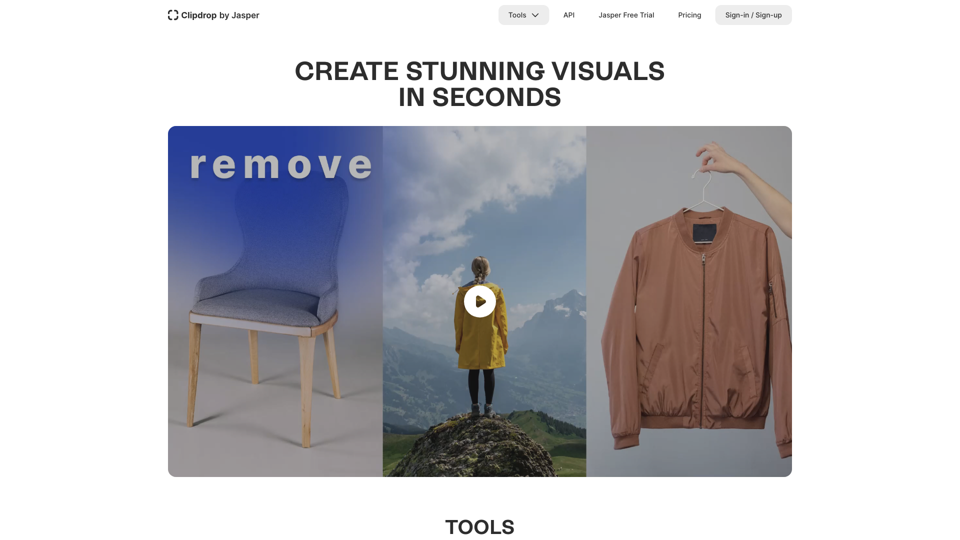 Create stunning visuals in seconds with AI. site's screenshot