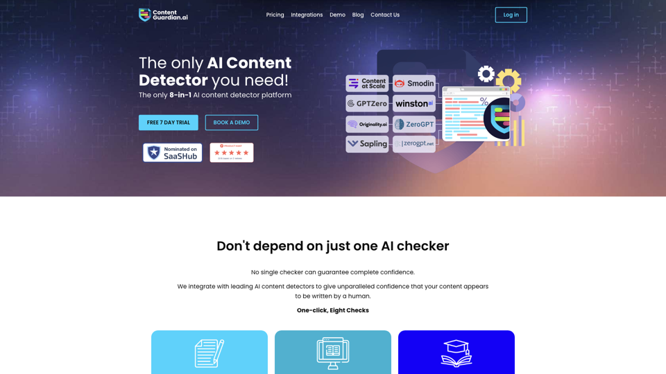 Content Guardian - 8-in-1 AI Content Checker site's screenshot