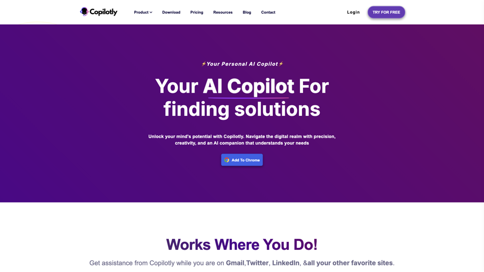 Copilotly - Your Personal AI Copilot site's screenshot