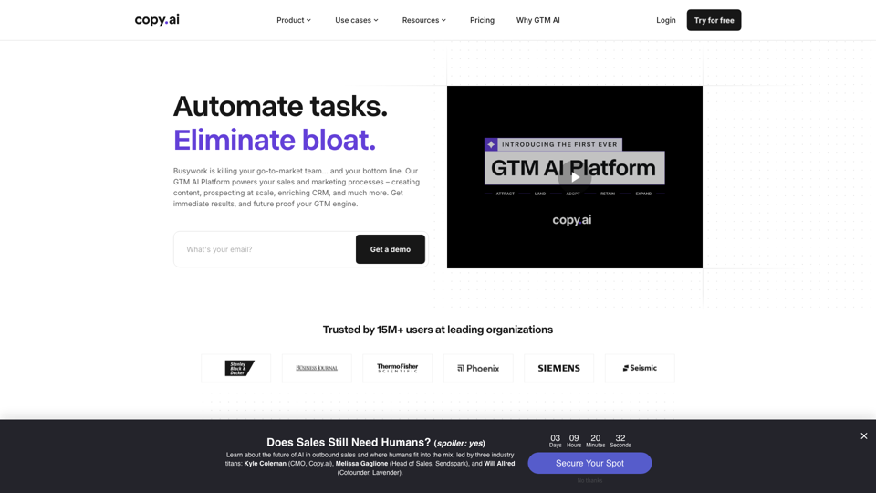 Future proof your business with GTM AI site's screenshot