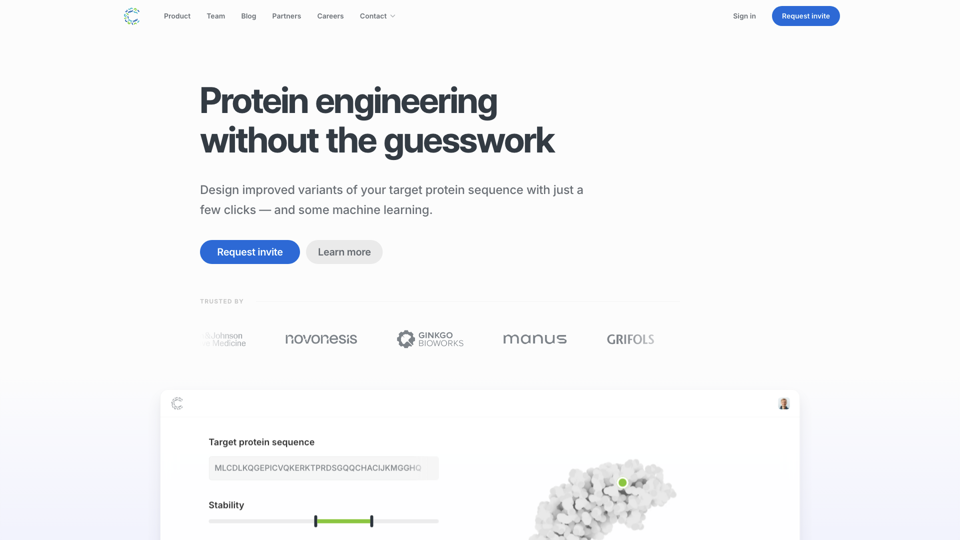 Cradle — Design Better Proteins site's screenshot