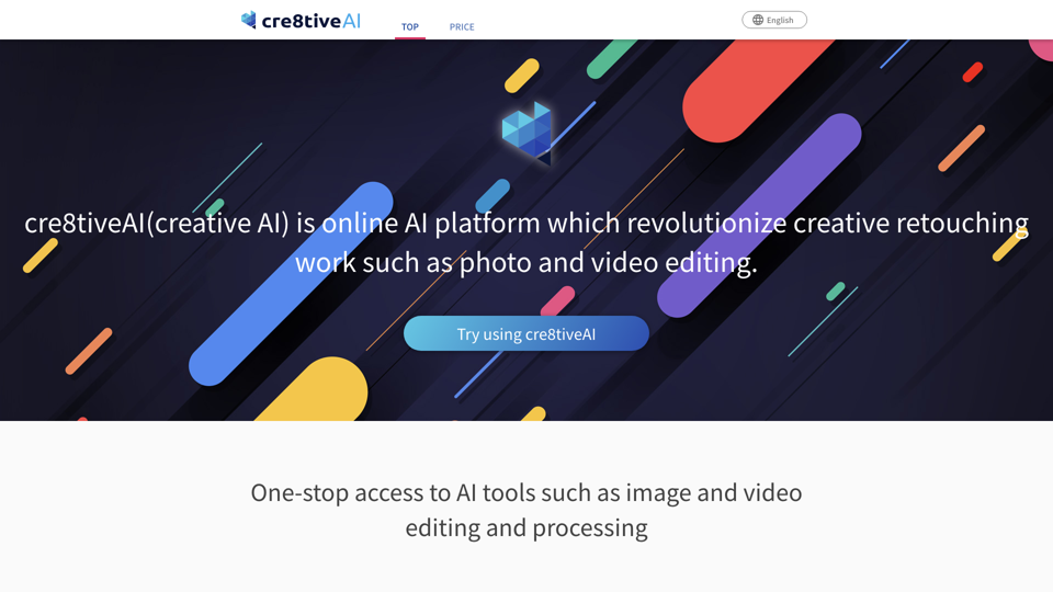 Photo, illustration and video editor AI tool : cre8tiveAI site's screenshot