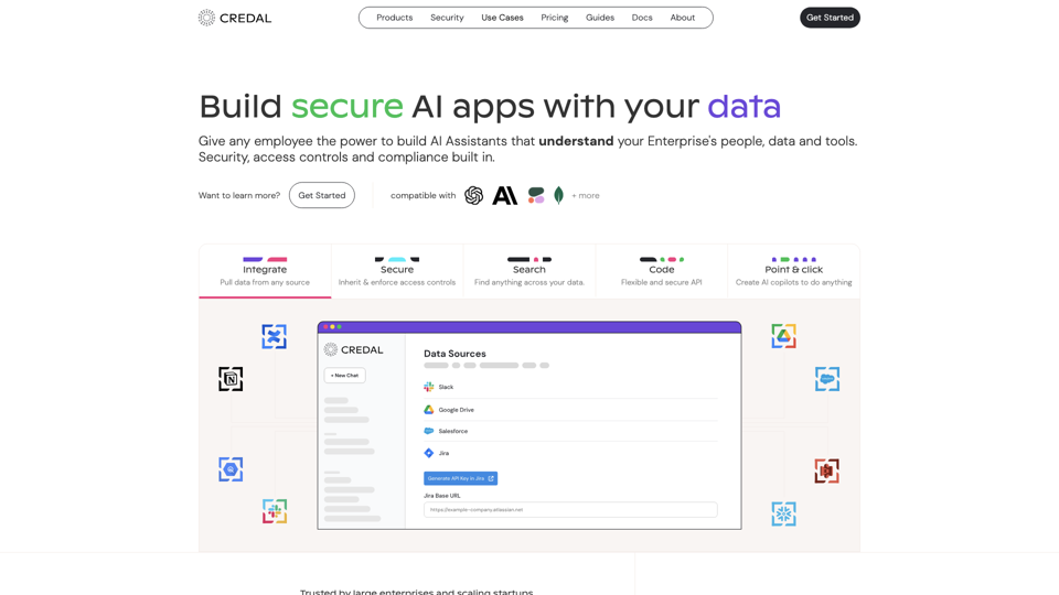 Credal | Build Secure AI apps with your data site's screenshot