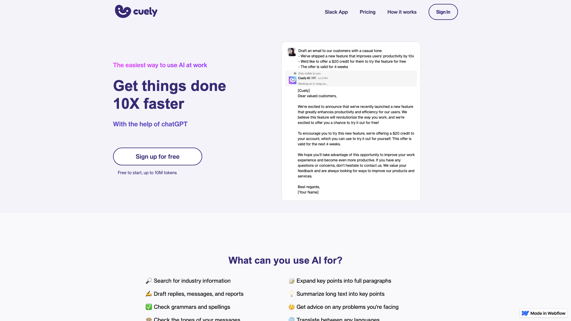 Cuely - The easiest way to use AI at work