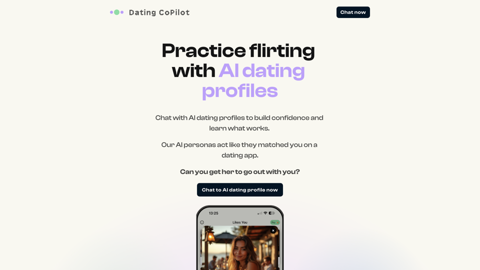 Dating CoPilot site's screenshot