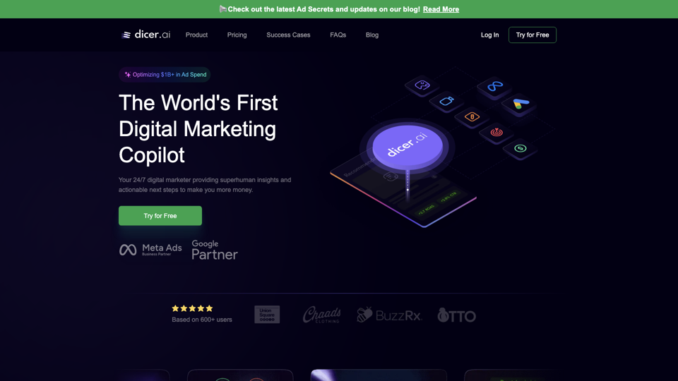 Dicer.ai | AI Marketing Insights site's screenshot