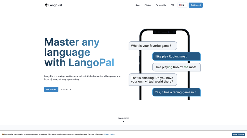 LangoPal | Master Any Language site's screenshot