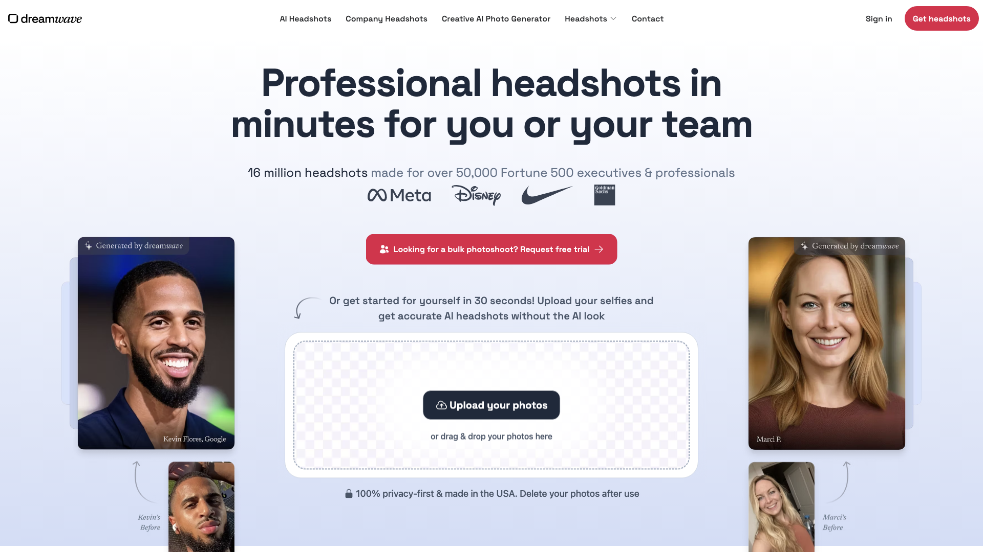Dreamwave | Professional headshots in minutes, made with AI