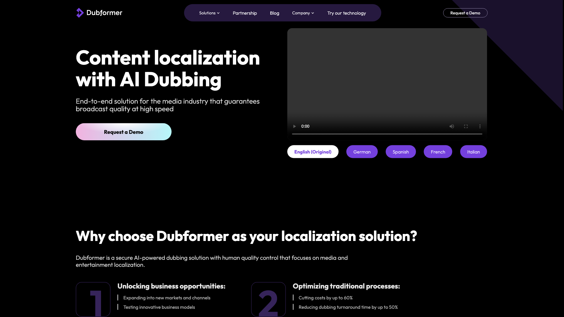 Dubformer: Your AI Dubbing & video localization provider