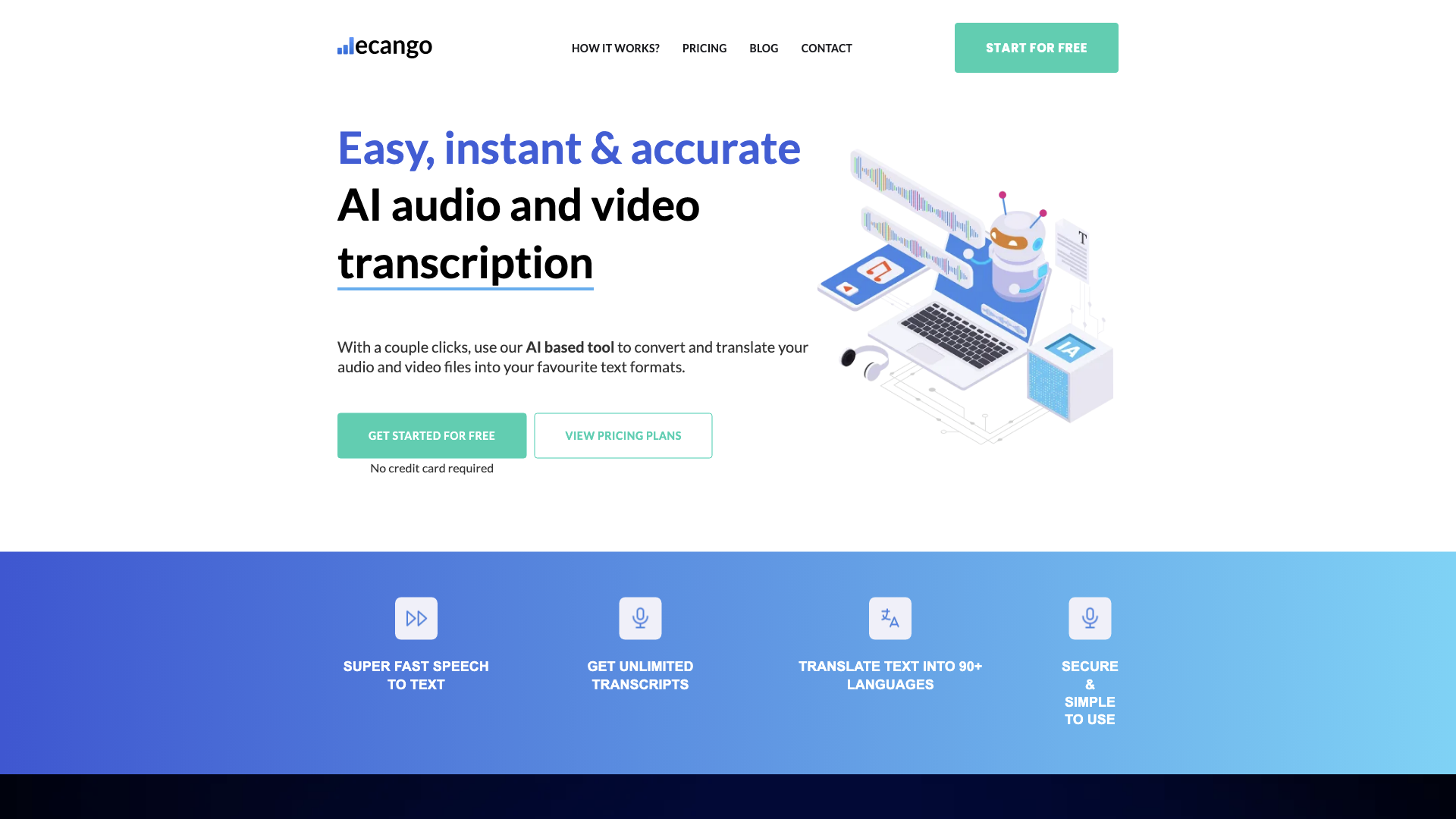 Ecango | AI Audio and Video Transcription Tool Ecango | AI Audio and Video Transcription Tool