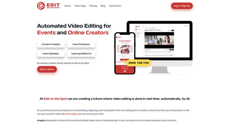 Edit on the Spot site's screenshot