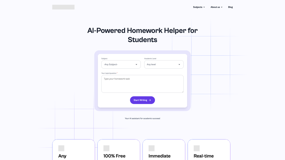 AI Homework Helper - Free Homework Solver: Edubrain site's screenshot