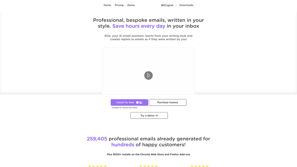 Ellie - Your AI Email Assistant. Sign up today for free! site's screenshot