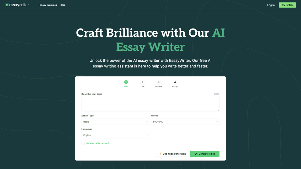 AI Essay Writer - Free Essay Writing Assistant | EssayWriter site's screenshot