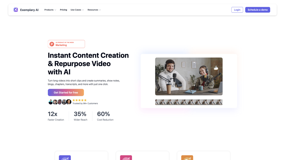 Exemplary AI - Your Content Repurposing Toolkit site's screenshot